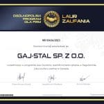 Uzyskanie certyfikatu „Laur Zaufania”