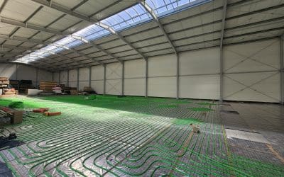 Ogrzewanie podłogowe hali produkcyjnej