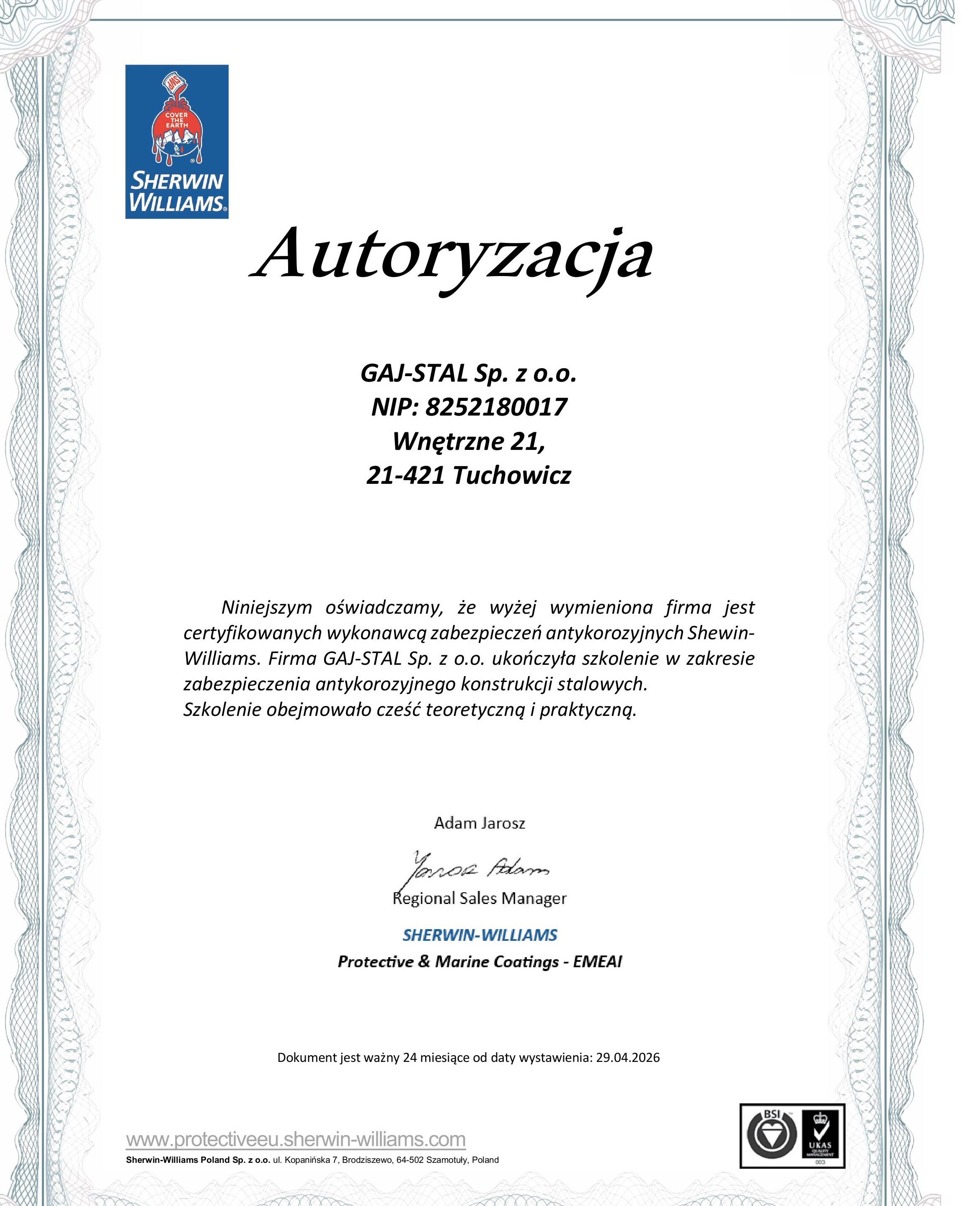 Uzyskanie Certyfikatu Autoryzacji